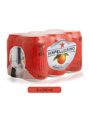 S.Pellegrino Sparkling Blood Orange Juice Drink, 6 Cans x 330ml