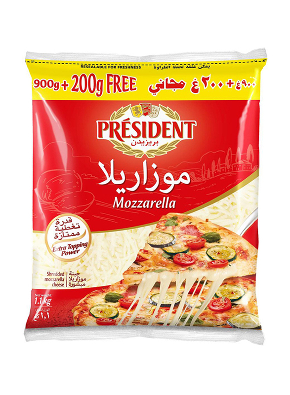 

President Shredded Mozzarella, 1100g
