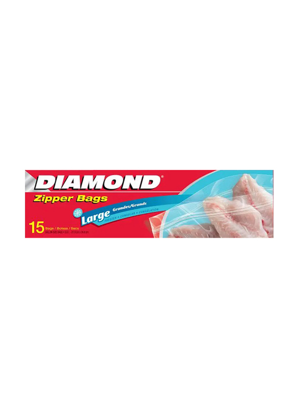 

Diamond Freezer Zipper Bags, Large, 15 Piece