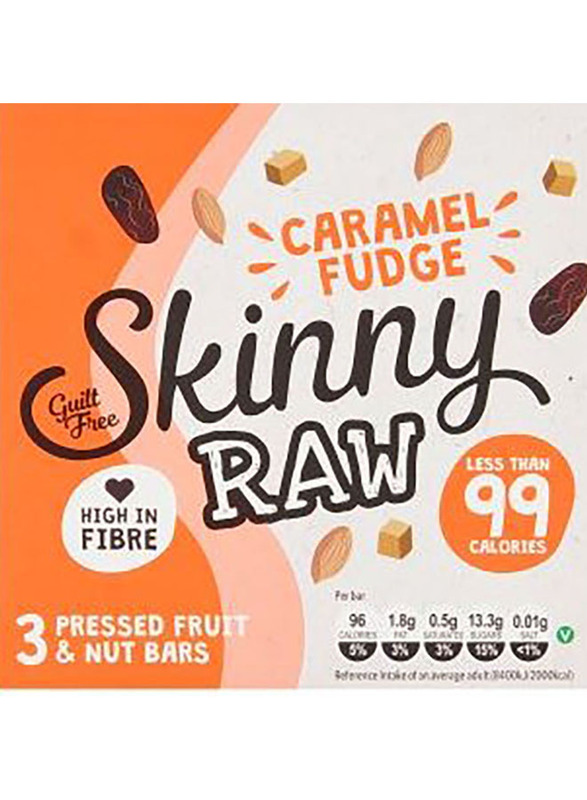 

Skinny Raw Caramel Fudge Bars, 3 Pieces x 28g