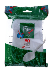 Faun 50-Pieces Plastic Table Spoon, White