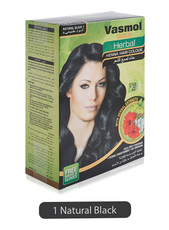 

Vasmol Gold Henna Hair Dye, 01 Natural Black, 60gm