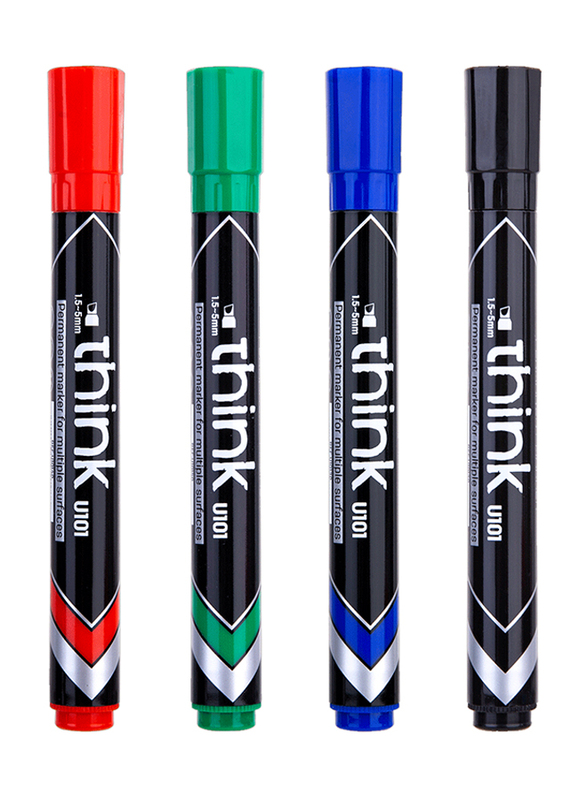 

Deli 4-Piece Permanent Marker Set, Multicolour