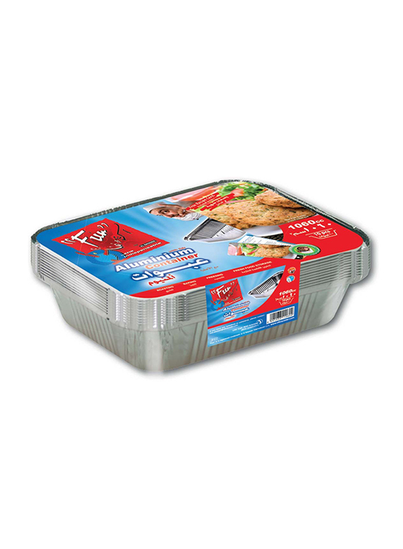 

Fun Aluminium Food Container with Lid, Silver