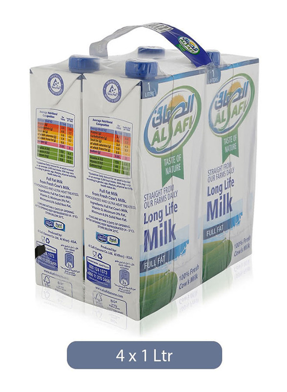 

Al Safi Full Fat Long Life Milk, 4 Tins x 1 Liter