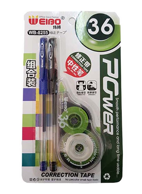 

Generic 4-Piece Tape And Pen Set, Multicolour