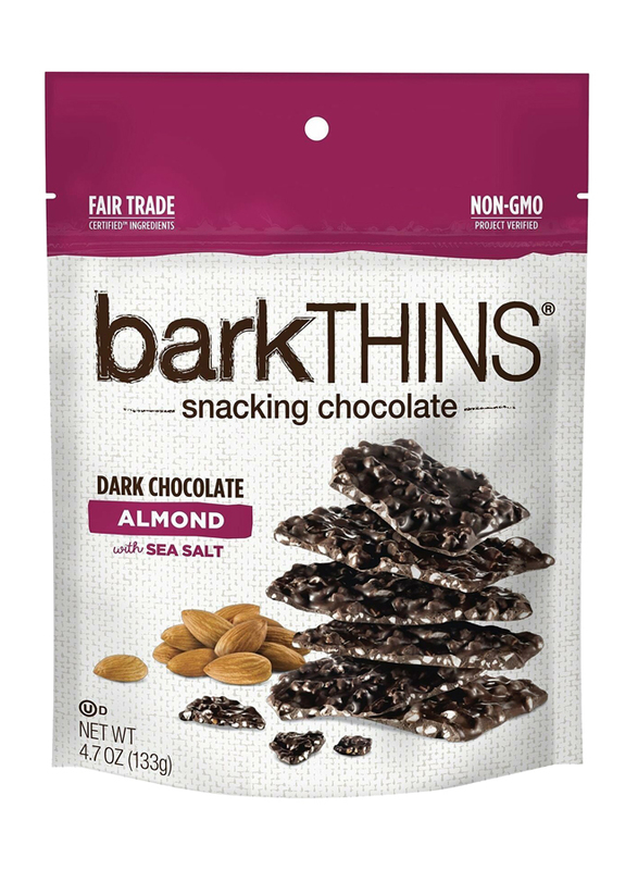 BarkThins Dark Chocolate Almonds with Sea Salt Snacking Chocolate, 133g
