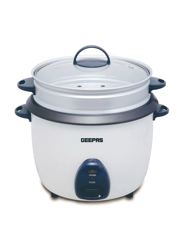 

Geepas 1L 3-in1 Electric Rice Cooker, 400W, GRC4325, White/Black