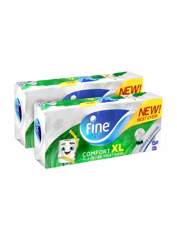 

Fine Comfort xL Toliet Paper with Soft 2 Ply 20 Rolls, 250 Sheets