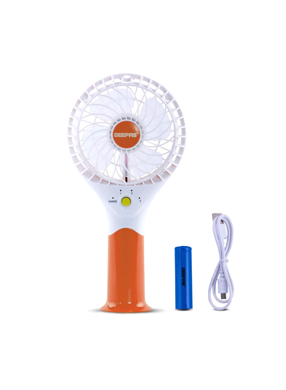 

Geepas Rech Portable Mini Fan with 3 Speed, Orange/White