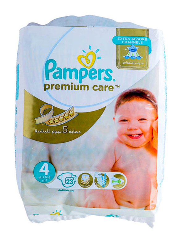 Pampers Premium Care Diapers, Size 4, Maxi, 8-14 kg, Carry Pack, 23 Count