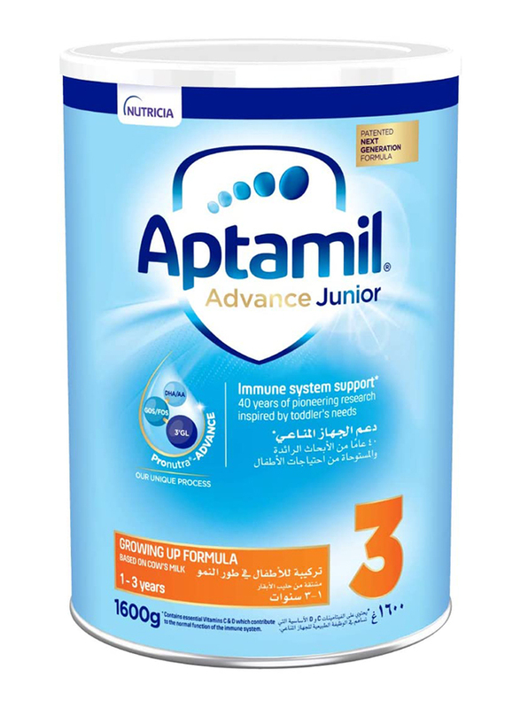 Aptamil Advance Junior 3 Next Generation Growing Up Formula Milk, 1600g