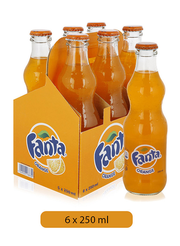 

Fanta Orange Flavor Carbonated Soft Drink, 6 Bottles x 250ml