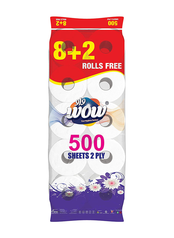 

Wow Toilet Rolls, 10 x 500 Sheets