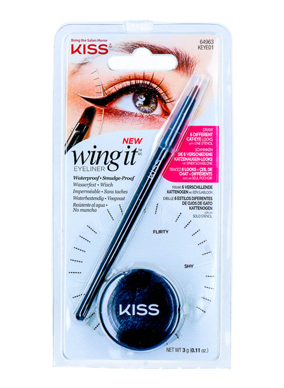 

Kiss Wing It Eyeliner, 3gm, KEYE01, Black