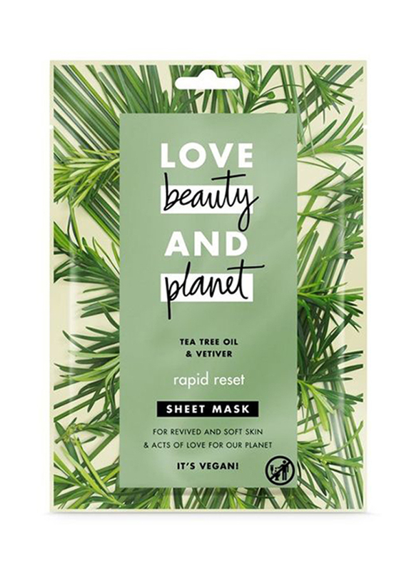 

Love Beauty And Planet Tea Tree Oil & Vetiver Sheet Face Mask, 21 ml