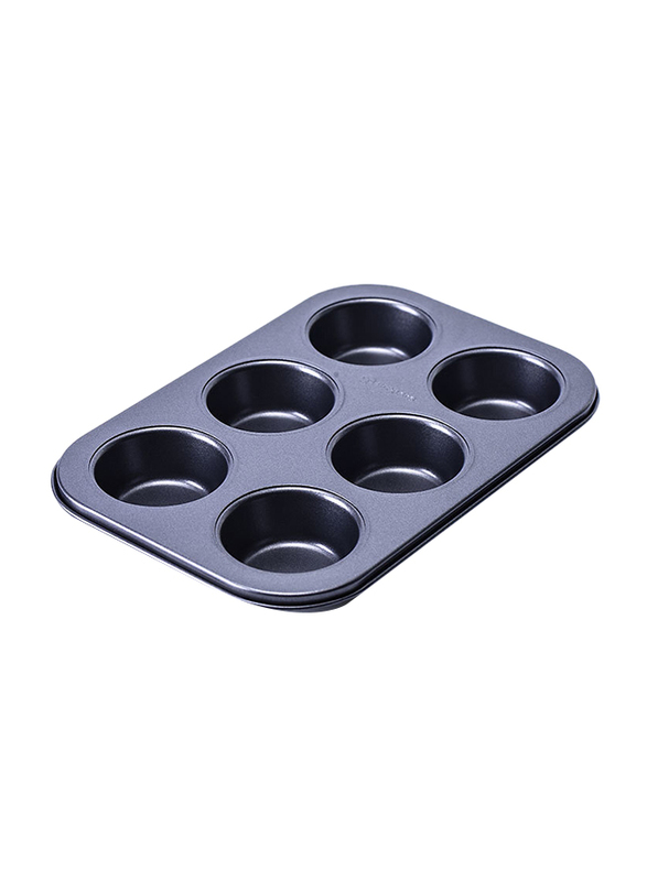

Chefi 6 Cups Rectangle Muffin Pan, 26.5 x 18.5 x 3cm, Grey