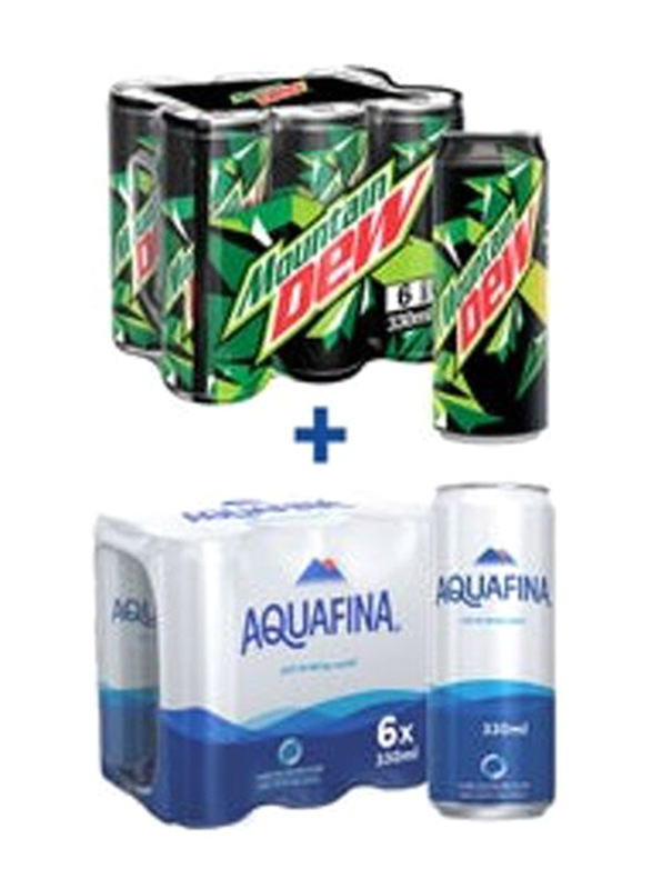 

Mountain Dew Carbonated Soft Drink with Aquafina Water, 6 x 330ml, 6 x 330ml