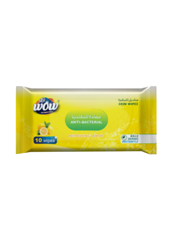 

Wow Refreshing Lemon Scent Anti-Bacterial Assorted Skin Wipes, 3 Pieces x 10 Wipes