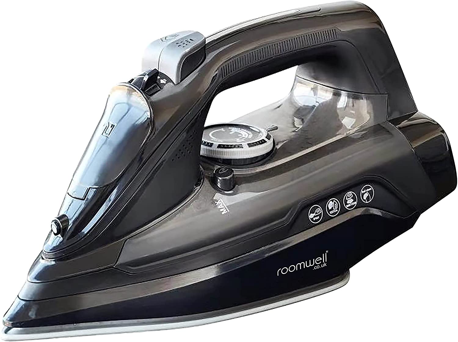 Roomwell UK Xpress Steam Plus Lightweight Compact Triple cleaning Iron, 2400W, Black