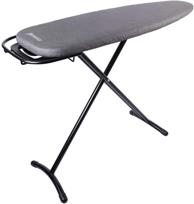 Roomwell UK Compact Heat Resistant Ironing Board with RETRACT Iron rest, Dark Grey