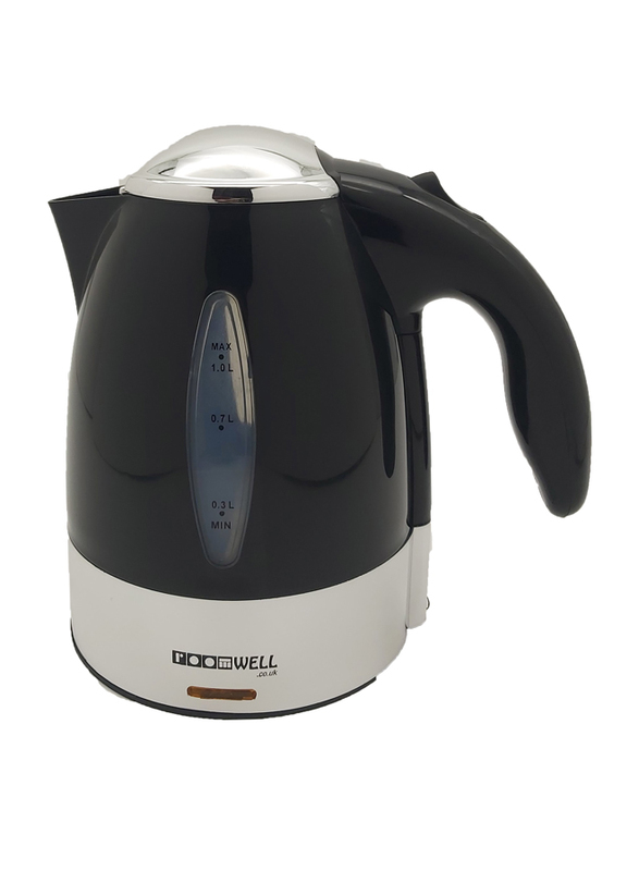 Roomwell UK 1L Retro ABS Electric Kettle, 1850-2200W, EKRE 4116, Black