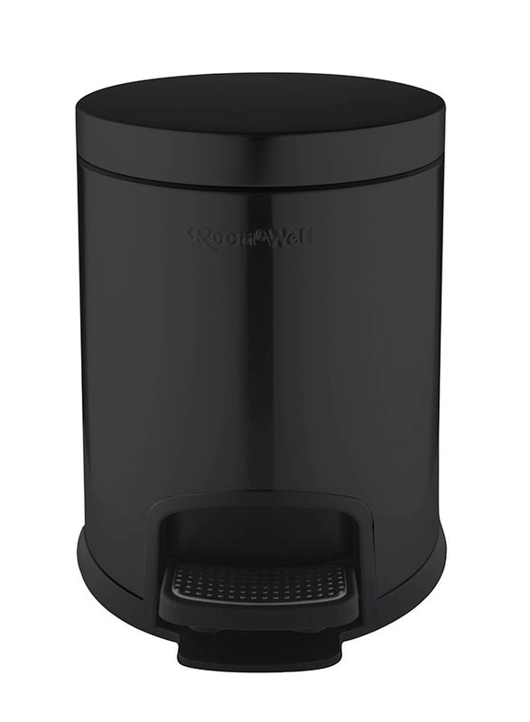 

Roomwell Stainless Steel Action Round Pedal Bin, Black Matt, 5 Liters