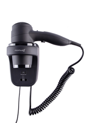 Roomwell UK Classic Hair Dryer with Saver Socket, 1800W, Black