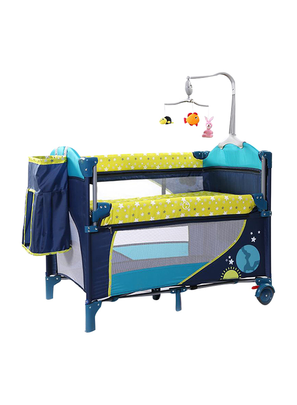 

Mamamini Earth Printed Playyard Baby Play Pen, Multicolor