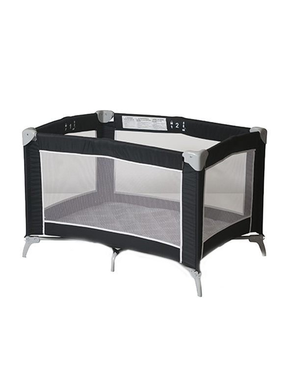 Foundations USA Sleep 'n Store Portable Crib with Cover, Graphite, Grey/Black