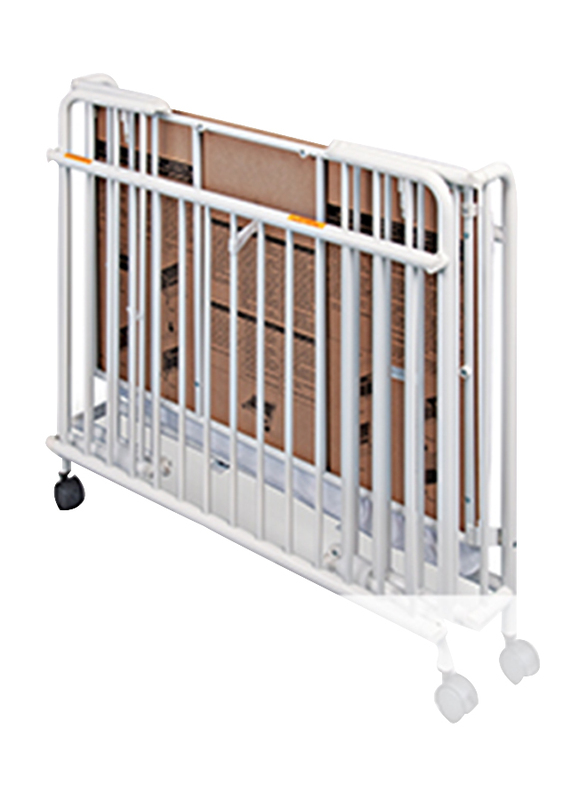 Foundations USA Stowaway Steel Foldable Crib, White