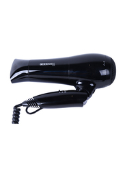 Roomwell UK Jersey Foldable Hair Dryer, 1800W, Black