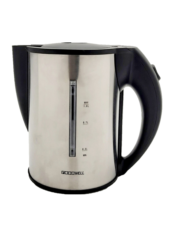 Roomwell UK 1L Stainless Steel Electric Kettle, 2200W, EKOL 4117, Silver