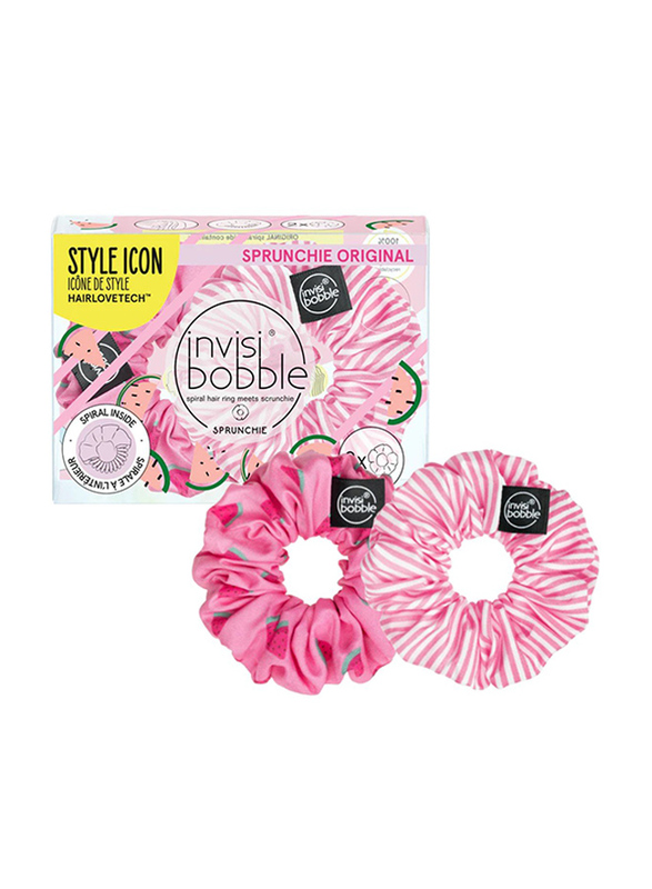 

Invisibobble Sprunchie Easter Cotton Candy Scrunchie, White/Pink, 2 Piece