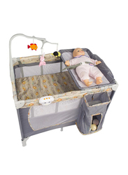 Mamamini Lion Printed Playyard Baby Play Pen, Multicolor