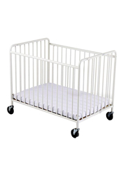 Foundations USA Stowaway Steel Foldable Crib, White