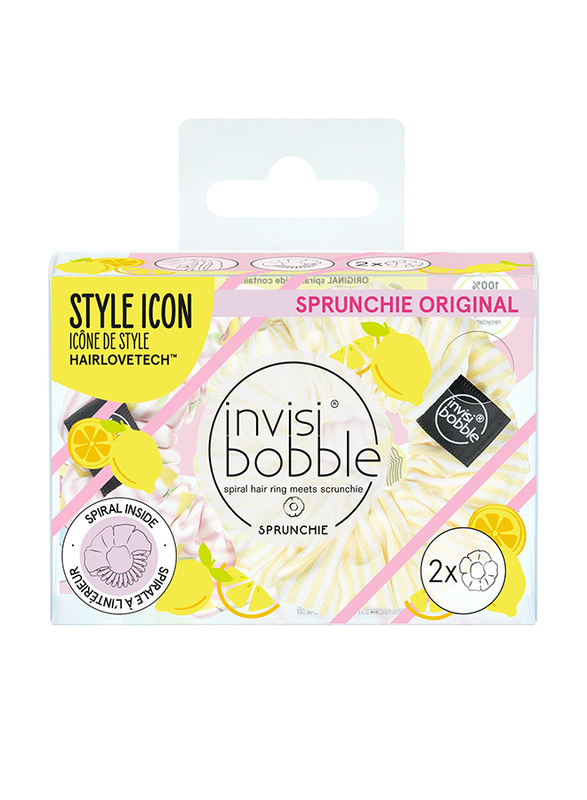 

Invisibobble Sprunchie Fruit Fiesta My Main Squeeze Scrunchie, Yellow/White, 1 Piece