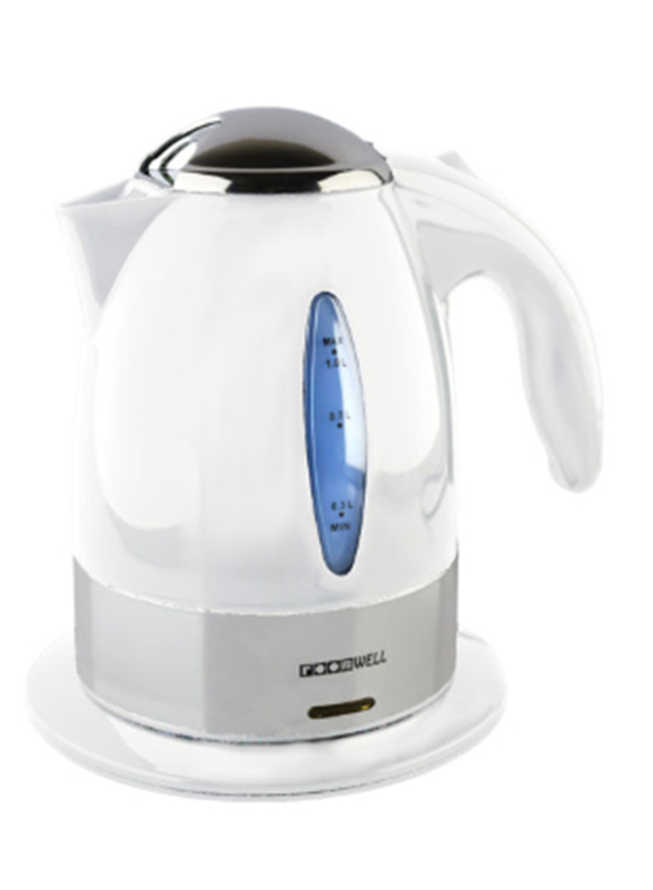 Roomwell UK 1L Electric Kettle, with Water Level Indicator, 2200W, Retro White