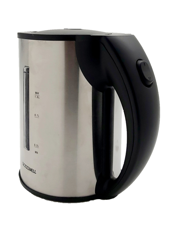 Roomwell UK 1L Stainless Steel Electric Kettle, 2200W, EKOL 4117, Silver