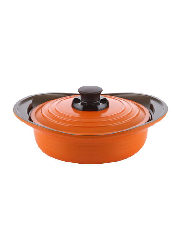 Roichen 24cm Premium Ceramic Low Casserole, 1.94 Kg, 33x27x6cm, Orange