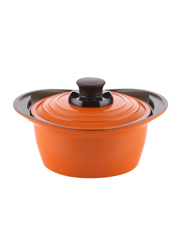 Roichen 20cm Premium Ceramic Casserole, 1.5 Kg, 38x20.5x8.5cm, Orange