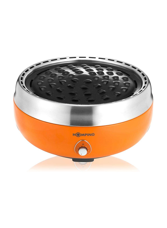 Homping Smokeless Charcoal Grill, Orange-528205, Orange