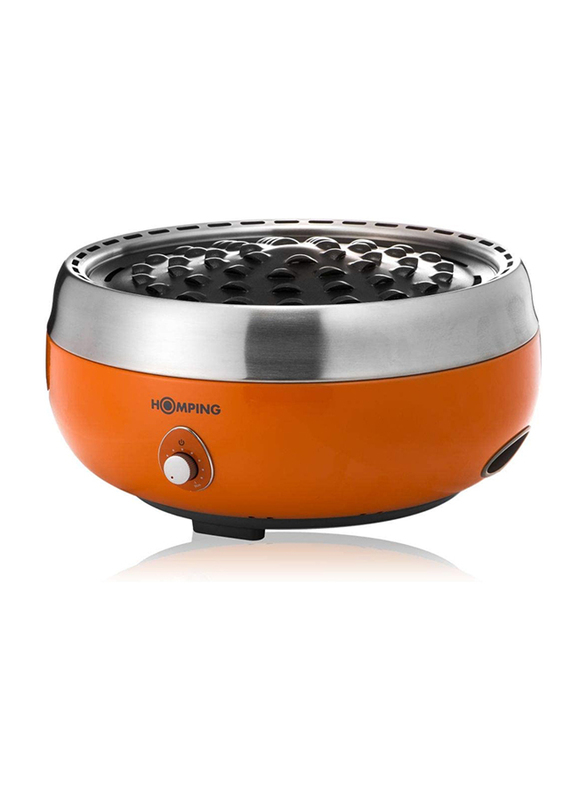 Homping Smokeless Charcoal Grill, Orange-528205, Orange