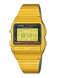 Casio Digital Watch for Men with Stainless Steel Band, Water Resistant, DB380G1DF, Gold