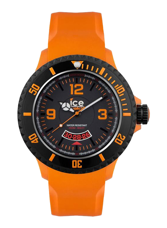 Ice Watch Analog Unisex Watch with Plastic Band, Water Resistant, DIOEXBR11, Orange-Black