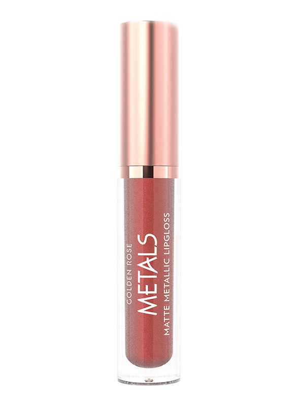 Golden Rose Matte Metallic Lip Gloss, No. 56 Rosewood, Pink