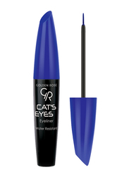 Golden Rose Cat Eyes Water Resistant Matte Finish Liquid Eyeliner, Blue