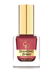 Golden Rose Diamond Breeze Shimmering Nail Color, No. 04 Plum Sparkle, Red
