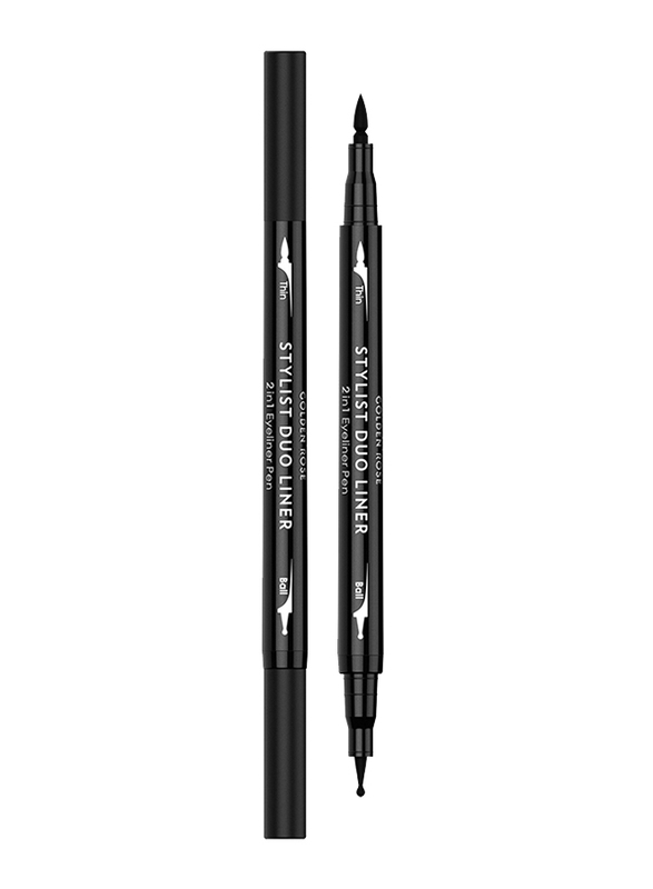 Golden Rose Stylist Duo Liner 2-in-1 Eyeliner Pen, Black