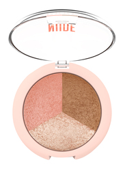 Golden Rose Nude Look Baked Trio Face Powder, Blusher/Bronzer/Highlighter, Multicolor